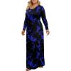 imageLONGYUAN Womens Plus Size Maxi Dresses for Curvy Women Casual Long Dress XL6XLBlue Flowers