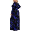 imageLONGYUAN Womens Plus Size Maxi Dresses for Curvy Women Casual Long Dress XL6XLBlue Flowers