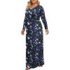 imageLONGYUAN Womens Plus Size Maxi Dresses for Curvy Women Casual Long Dress XL6XLBlue Purple Fl
