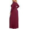 imageLONGYUAN Womens Plus Size Maxi Dresses for Curvy Women Casual Long Dress XL6XLBurgundysleeve