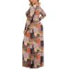 imageLONGYUAN Womens Plus Size Maxi Dresses for Curvy Women Casual Long Dress XL6XLColor Block Mixing