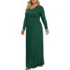 imageLONGYUAN Womens Plus Size Maxi Dresses for Curvy Women Casual Long Dress XL6XLDark Greensleeve