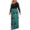 imageLONGYUAN Womens Plus Size Maxi Dresses for Curvy Women Casual Long Dress XL6XLFl Blackturquoise