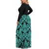 imageLONGYUAN Womens Plus Size Maxi Dresses for Curvy Women Casual Long Dress XL6XLFl Blackturquoise