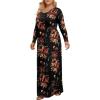 imageLONGYUAN Womens Plus Size Maxi Dresses for Curvy Women Casual Long Dress XL6XLFl Brown Blacksleeve