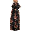 imageLONGYUAN Womens Plus Size Maxi Dresses for Curvy Women Casual Long Dress XL6XLFl Brown Blacksleeve