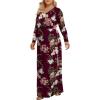 imageLONGYUAN Womens Plus Size Maxi Dresses for Curvy Women Casual Long Dress XL6XLFl Wine Redsleeve