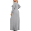 imageLONGYUAN Womens Plus Size Maxi Dresses for Curvy Women Casual Long Dress XL6XLGraysleeve