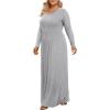 imageLONGYUAN Womens Plus Size Maxi Dresses for Curvy Women Casual Long Dress XL6XLGraysleeve