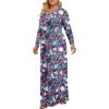 imageLONGYUAN Womens Plus Size Maxi Dresses for Curvy Women Casual Long Dress XL6XLMixed Blue Redflower