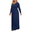 imageLONGYUAN Womens Plus Size Maxi Dresses for Curvy Women Casual Long Dress XL6XLNavy Bluesleeve