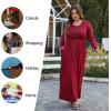 imageLONGYUAN Womens Plus Size Maxi Dresses for Curvy Women Casual Long Dress XL6XLNavy Bluesleeve