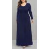 imageLONGYUAN Womens Plus Size Maxi Dresses for Curvy Women Casual Long Dress XL6XLNavy Bluesleeve