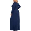 imageLONGYUAN Womens Plus Size Maxi Dresses for Curvy Women Casual Long Dress XL6XLNavy Bluesleeve