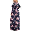 imageLONGYUAN Womens Plus Size Maxi Dresses for Curvy Women Casual Long Dress XL6XLPurplish Blue Fl