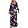 imageLONGYUAN Womens Plus Size Maxi Dresses for Curvy Women Casual Long Dress XL6XLPurplish Blue Fl