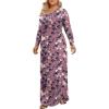 imageLONGYUAN Womens Plus Size Maxi Dresses for Curvy Women Casual Long Dress XL6XLRedpurple Flower
