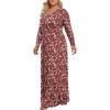 imageLONGYUAN Womens Plus Size Maxi Dresses for Curvy Women Casual Long Dress XL6XLRedwhite Fl