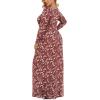 imageLONGYUAN Womens Plus Size Maxi Dresses for Curvy Women Casual Long Dress XL6XLRedwhite Fl