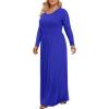 imageLONGYUAN Womens Plus Size Maxi Dresses for Curvy Women Casual Long Dress XL6XLRoyal Bluesleeve