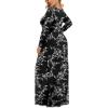 imageLONGYUAN Womens Plus Size Maxi Dresses for Curvy Women Casual Long Dress XL6XLWhite Black Flower