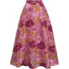 imageCHICWISH Women Floral Jacquard Flared Skirts High Waist ALine Casual Garden Party Vintage Swing Midi SkirtHot Pink