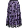 imageCHICWISH Women Halloween Skull Mesh Tulle Skirt Elastic Waist ALine Halloween Party Spider Web Layered Midi SkirtPurple