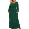 imageLONGYUAN Womens Plus Size Maxi Dresses for Curvy Women Casual Long Dress XL6XLDark Greensleeve