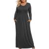 imageLONGYUAN Womens Plus Size Maxi Dresses for Curvy Women Casual Long Dress XL6XLDark Grey