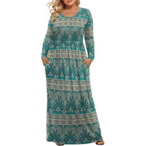 imageLONGYUAN Womens Plus Size Maxi Dresses for Curvy Women Casual Long Dress XL6XL1blue Khaki