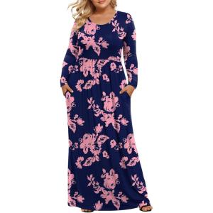 imageLONGYUAN Womens Plus Size Maxi Dresses for Curvy Women Casual Long Dress XL6XL2rose Silhouette