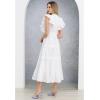 imageCHICWISH Women Summer Crochet Trim Sleeveless Midi Dress Crewneck A Line Tiered Flowy Cotton Casual Long DressWhite