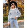 imageDisamer Womens Sweaters 2025 Fall Clothes Long Sleeve Colorblock Striped Oversized Sweater Knit Pullover Tops Winter OutfitsPure Blue