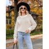 imageDisamer Womens Sweaters 2025 Fall Clothes Long Sleeve Colorblock Striped Oversized Sweater Knit Pullover Tops Winter OutfitsPure Khaki