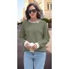 imageDisamer Womens Sweaters Fall Clothes Fashion 2025 Cowboy Chic Knit Cozy Sweater School Teacher Outfits Long Sleeve PulloverPure Green