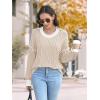 imageDisamer Womens Sweaters Oversized Cable Knit Sweater Fall Clothes 2025 Fashion Outfits Long Sleeve Crewneck Chunky PulloverPure Apricot