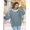 imageDisamer Womens Sweaters Oversized Cable Knit Sweater Fall Clothes 2025 Fashion Outfits Long Sleeve Crewneck Chunky PulloverPure Gray Blue