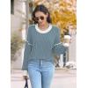 imageDisamer Womens Sweaters Oversized Cable Knit Sweater Fall Clothes 2025 Fashion Outfits Long Sleeve Crewneck Chunky PulloverPure Gray Blue