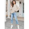 imageFall Clothes for Women 2025 Trendy Fashion Oversized Sweaters Color Block Long Sleeve Knited Pullover Tops Winter OutfitsPure Apricot