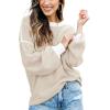 imageFall Clothes for Women 2025 Trendy Fashion Oversized Sweaters Color Block Long Sleeve Knited Pullover Tops Winter OutfitsPure Apricot