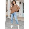 imageFall Clothes for Women 2025 Trendy Fashion Oversized Sweaters Color Block Long Sleeve Knited Pullover Tops Winter OutfitsPure Brown