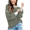 imageFall Clothes for Women 2025 Trendy Fashion Oversized Sweaters Color Block Long Sleeve Knited Pullover Tops Winter OutfitsPure Green