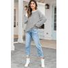 imageFall Clothes for Women 2025 Trendy Fashion Oversized Sweaters Color Block Long Sleeve Knited Pullover Tops Winter OutfitsPure Grey