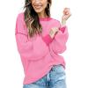 imageFall Clothes for Women 2025 Trendy Fashion Oversized Sweaters Color Block Long Sleeve Knited Pullover Tops Winter OutfitsPure Pink