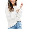 imageFall Clothes for Women 2025 Trendy Fashion Oversized Sweaters Color Block Long Sleeve Knited Pullover Tops Winter OutfitsPure White
