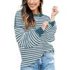 imageFall Clothes for Women 2025 Trendy Fashion Oversized Sweaters Color Block Long Sleeve Knited Pullover Tops Winter OutfitsStriped Blue