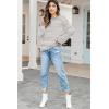 imageFall Clothes for Women 2025 Trendy Fashion Oversized Sweaters Color Block Long Sleeve Knited Pullover Tops Winter OutfitsStriped Gray