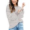 imageFall Clothes for Women 2025 Trendy Fashion Oversized Sweaters Color Block Long Sleeve Knited Pullover Tops Winter OutfitsStriped Gray