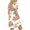 imageLONGYUAN Womens Casual Dresses 2025 Summer Short Sleeve Dress Hide Belly Loose Fit Sundress with Pockets S3XLCamellia White