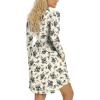 imageLONGYUAN Womens Dress Long Sleeve Knee Length Dresses Casual Fall Dress with Pockets Trendy 2025Black Flower White